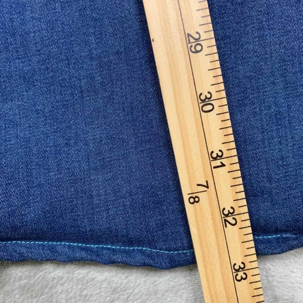 We The Free Just Float On Flare Jeans Blue Denim Bell Bottom 29 Hemmed 27"x32.5" - Picture 13 of 14